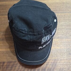 Ping Black Golf Cap with White Embroidery